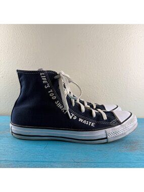 Converse Allstar Renew Blue 'Life's Too Short To Waste' Hi Top Sneakers Sz 8